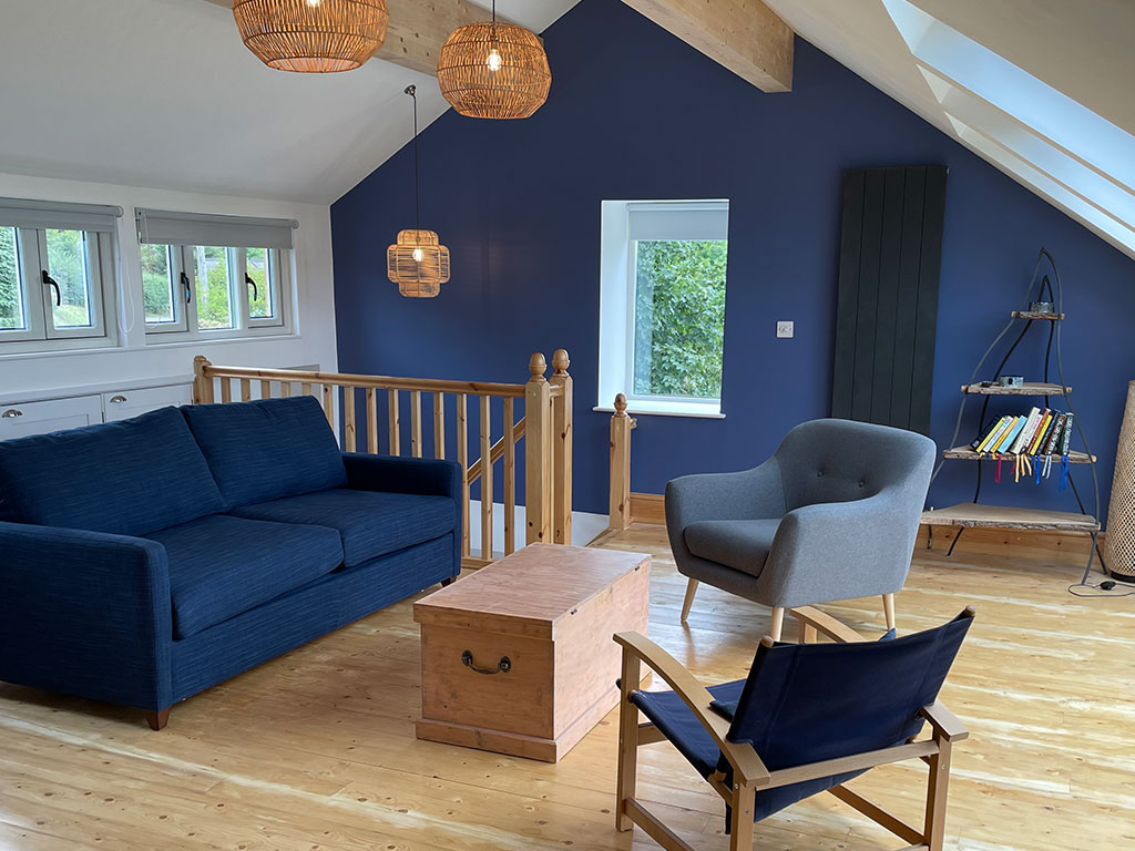 Living area of the In the Hills holiday cottage