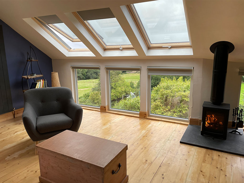 Open plan living area of In the Hills holiday cottage